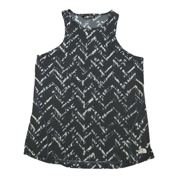 The North Face Tank Top Women's Sz L Black White Racer Back Flashdry Activewear - Picture 1 of 9